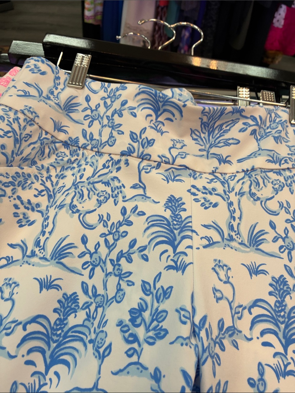 Lilly Pulitzer NWT Pink Floral Wide-Leg Pants Performance Fabric - Picture 7 of 11